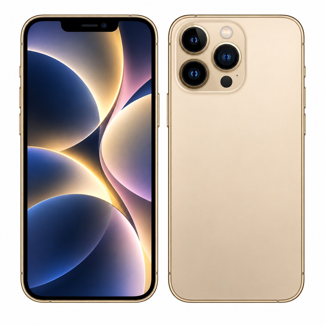 Front and rear view: Apple iPhone 13 Pro 256GB 5G Gold eSIM Version Renewed