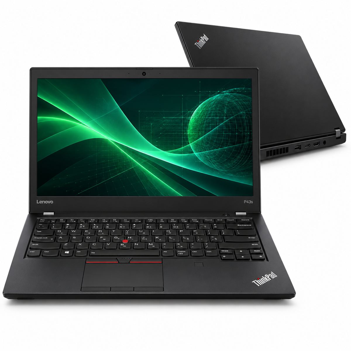 Lenovo ThinkPad P43s renewed workstation front and back view
