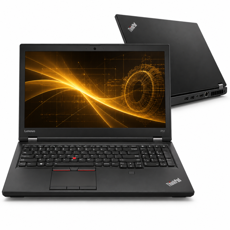 Lenovo ThinkPad P51 renewed workstation front and back view