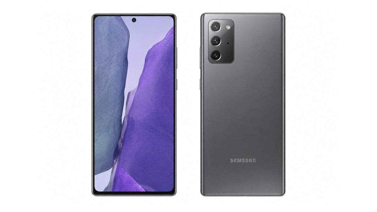 Samsung Galaxy Note 20 Mystic Gray front and back