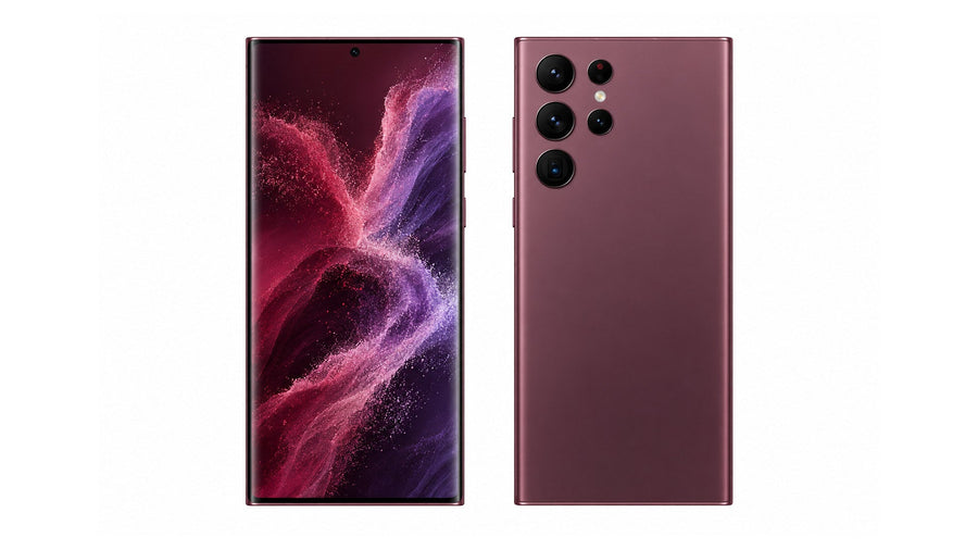 Samsung Galaxy S22 Ultra Burgundy front and back