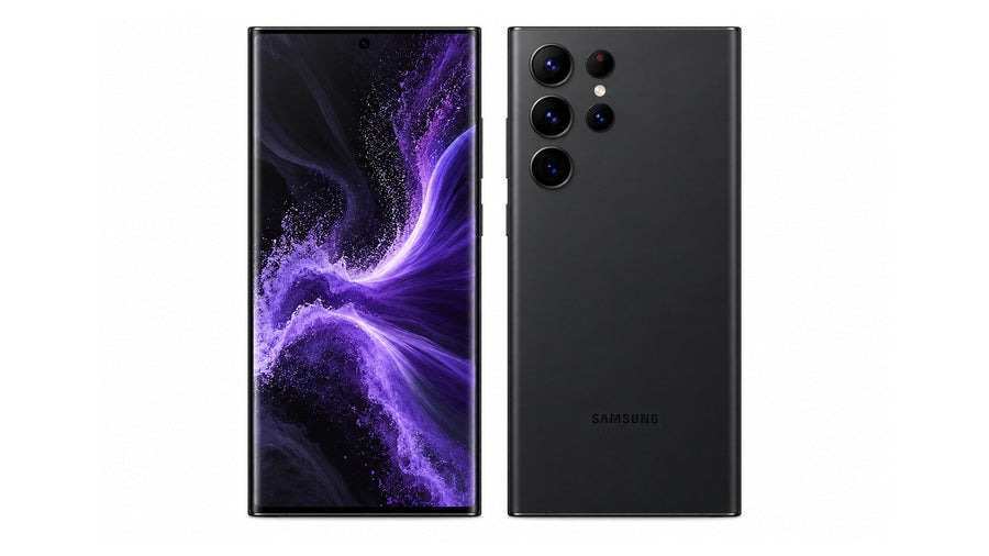 Samsung Galaxy S22 Ultra Phantom Black front and back