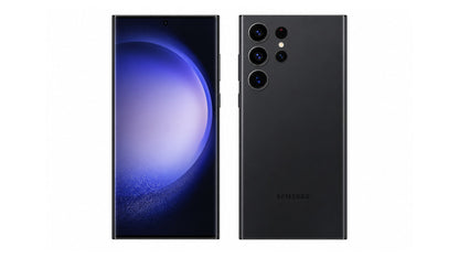 Samsung Galaxy S23 Ultra 5G Smartphone, phantom black color, front and back product image