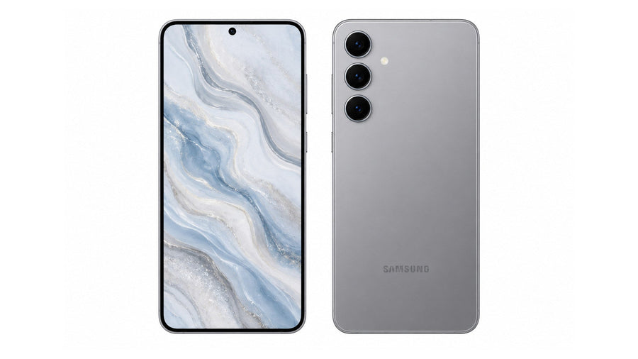 Samsung Galaxy S24+ Marble Grey front and back